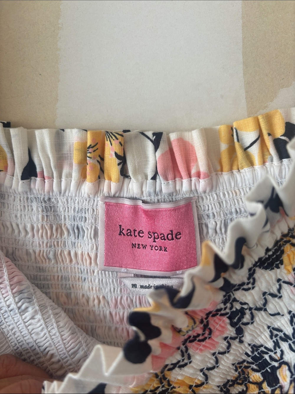 Kate Spade Size M floral cotton dress NWOT - Picture 3 of 8